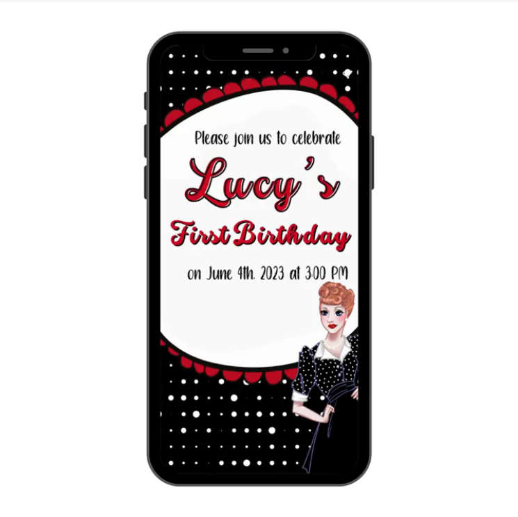 I love Lucy Birthday Video Invitation - I love Lucy Animated Theme Invite