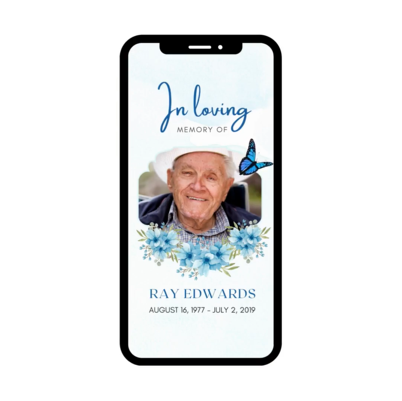 Butterfly Release Life Memorial Video Invitation - Butterfly Release Theme Memorial Invite