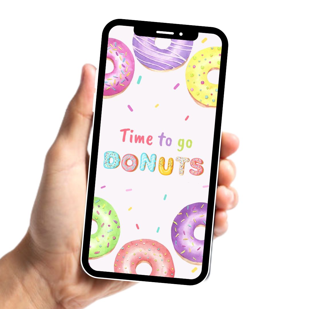 Time To Go Donut Party Video Invitation  - Sweet One Invite