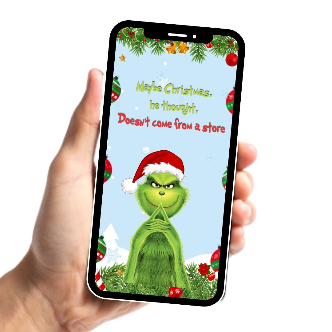The Grinch Christmas Party Video Invitation - Grinch Christmas Theme Party Invite