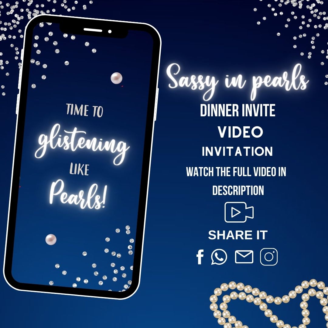 Sassy in Pearl Dinner Birthday Party Invitation - Night Being Sassy in Pearl Birthday Invite